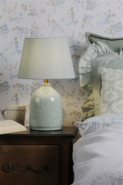 (image for) Laura Ashley Campion Table Lamp Blue Ceramic With Shade